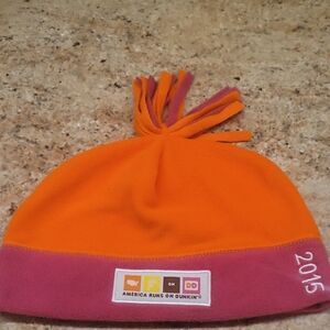 Source Unknown Orange and Pink Beanie